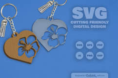Hibiscus Flower Keychain SVG Product Image 2