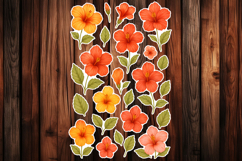 Hibiscus flower Printable Stickers - PNG Sticker Sheet