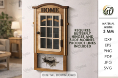 Hideaway Wall Box Organizer Laser Cut.Hidden Storage SVG Product Image 1