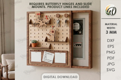 Hideaway Wall Box Organizer Laser Cut.Hidden Storage SVG Product Image 1