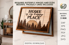 Hideaway Wall Box Organizer Laser Cut.Hidden Storage SVG Product Image 1