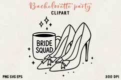Bachelorette Party Line Art Clipart Bride SVG PNG EPS Product Image 1