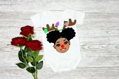 Afro Puffs Girl Rudolph Red Nose Reindeer Christmas Kid Product Image 1