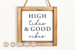 Beach House Sign SVG | High Tides & Good Vibes Svg Product Image 1