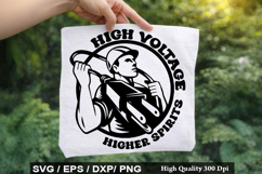 Electrician SVG Design - High Voltage Higher Spirits Product Image 4