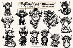 Highland cow bundle svg, sassy cow bundle 120 designs svg Product Image 3