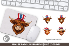 Mouse Pad Highland Cow Patriotic Product Image 1