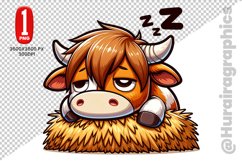 Cute Highland Cow Clipart - PNG File Product Image 1