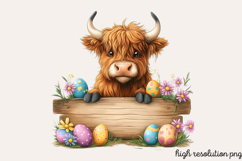 Peeking Easter Day Animals Clipart PNG Product Image 1