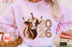 2026 Highland Cow PNG Faux Latch Hook Product Image 8