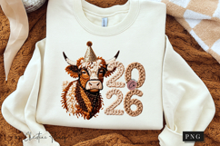 2026 Highland Cow PNG Faux Latch Hook Product Image 3
