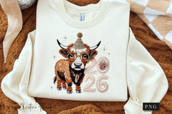 2026 Highland Cow PNG Faux Latch Hook Product Image 3