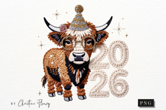 2026 Highland Cow PNG Faux Latch Hook Product Image 1