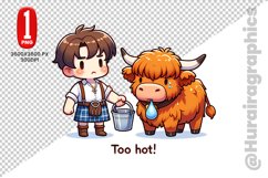 Cute Highland Cow Clipart - PNG File Product Image 1
