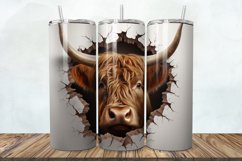 Highland Cow 3D Cracked 20oz/30oz Skinny Tumbler Product Image 1