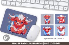 Mouse Pad Highland Cow 4th July Product Image 1