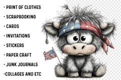 Highland Cow 4th Of July Clipart Product Image 2