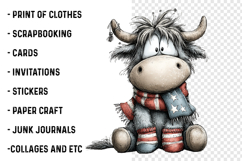 Highland Cow 4th Of July Clipart Product Image 2