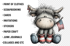 Highland Cow 4th Of July Clipart Product Image 2