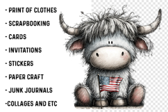 Highland Cow 4th Of July Clipart Product Image 2