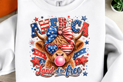 Highland Cow 4th Of July PNG Product Image 1