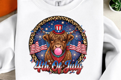 Highland Cow 4th of July PNG Product Image 1