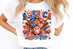 Highland Cow 4th Of July PNG Product Image 2