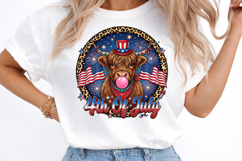 Highland Cow 4th of July PNG Product Image 3