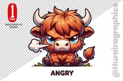 Cute Highland Cow Clipart - PNG File Product Image 1