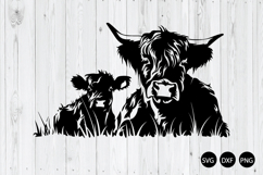 Highland Cow And Highland Baby SVG, Highland Cow SVG Product Image 1
