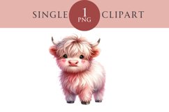 Highland Cow Clipart PNG Single Image Product Image 1