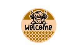 Highland Baby Cow, Heifer Farm Round Sign Laser Cut SVG Product Image 2