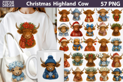 Winter Highland Cow Bundle | Christmas Sublimation Product Image 1