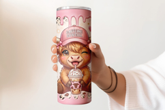 Girly Highland Cow Tumbler Wrap PNG 20oz Product Image 2