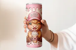 Girly Highland Cow Tumbler Wrap PNG 20oz Product Image 2