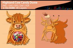 Highland Cow Candy Dome SVG Product Image 1