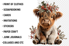 Highland Cow Christmas Clipart Product Image 2