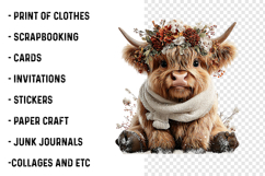 Highland Cow Christmas Clipart Product Image 2
