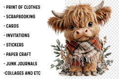 Highland Cow Christmas Clipart Product Image 2
