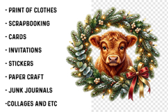 Highland Cow Christmas Clipart Product Image 2