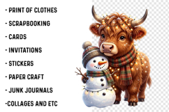 Highland Cow Christmas Clipart Product Image 2