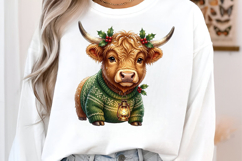 Highland Cow Christmas Clipart Product Image 3