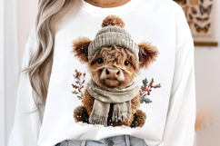Highland Cow Christmas Clipart Product Image 3