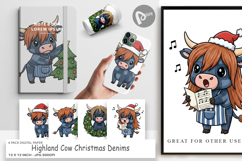 Highland Cow Denim Digital Paper Product Image 1