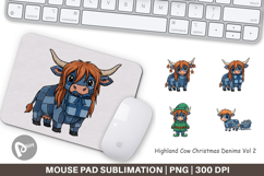 Highland Cow Denim Mouse Pad Product Image 1
