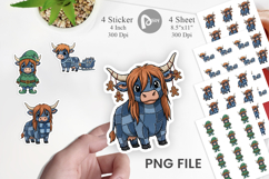 Highland Cow Denim Sticker Product Image 1