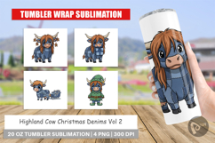 Highland Cow Denim Tumbler Product Image 1