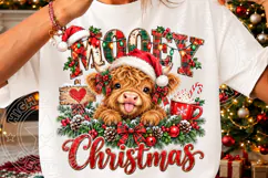 Highland Cow Christmas PNG Design Product Image 3