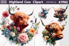 Farm Animals Flowers Bundle | Double Exposure Sublimation Product Image 6
