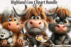 Highland Cow Clipart Bundle, Product Image 1